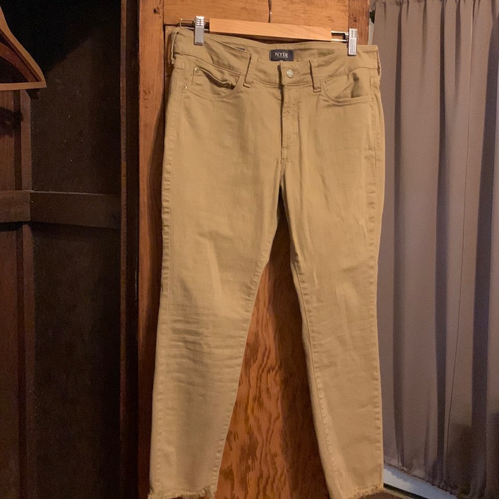 NYDJ - Alina Ankle Jeans - 8P - Camel - Frayed bottom